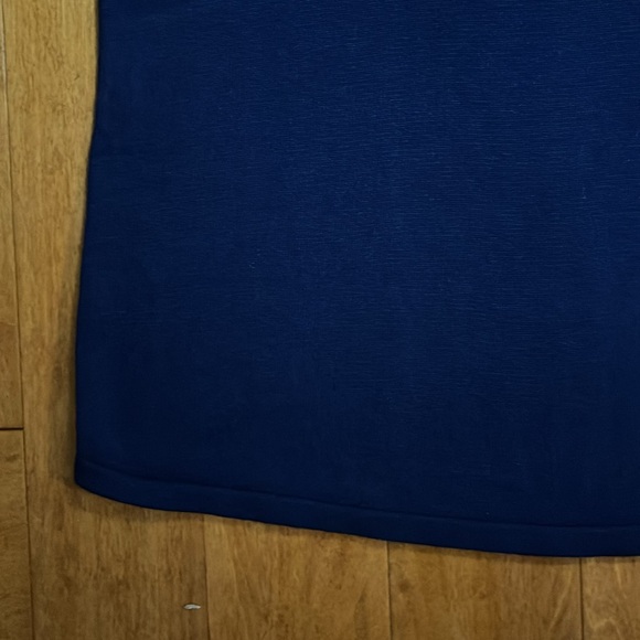 Chico's Blue Boxy 3/4 Sleeve Sweater Size 4 Sparkle Detail Lagenlook Relaxed - Picture 4 of 12